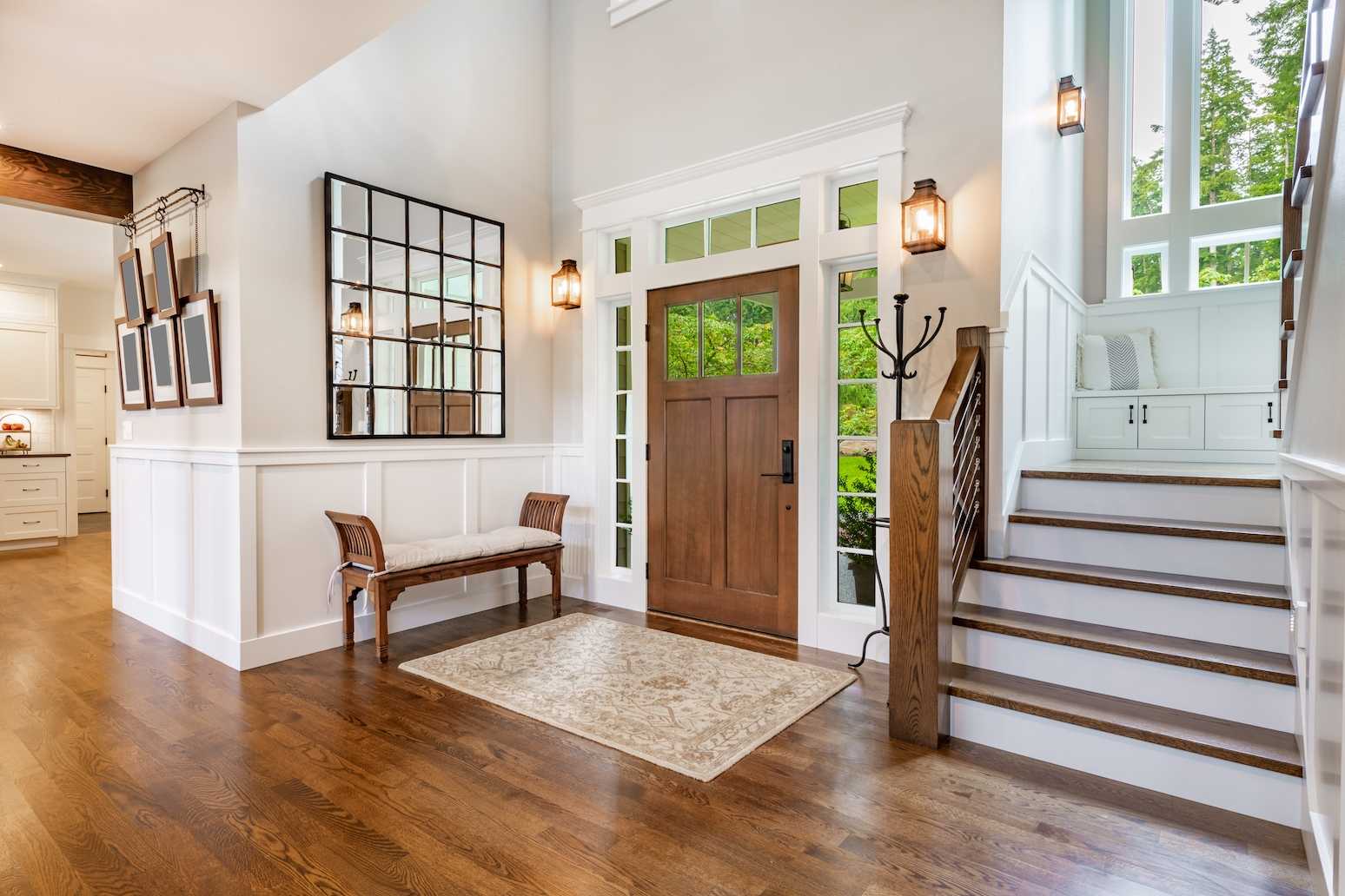 Beautifully painted interior of a residential entryway showcasing All Coast Painting's quality work in South