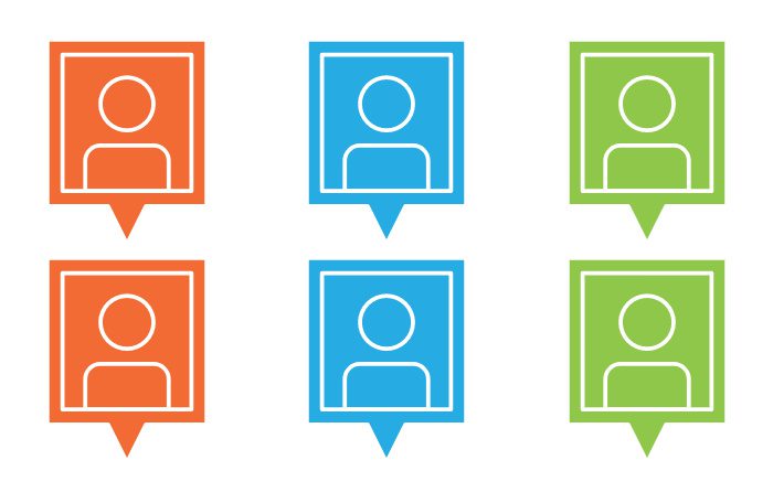 Colorful graphic representing customer connections and client relationships for All Coast Painting LLC, a professional