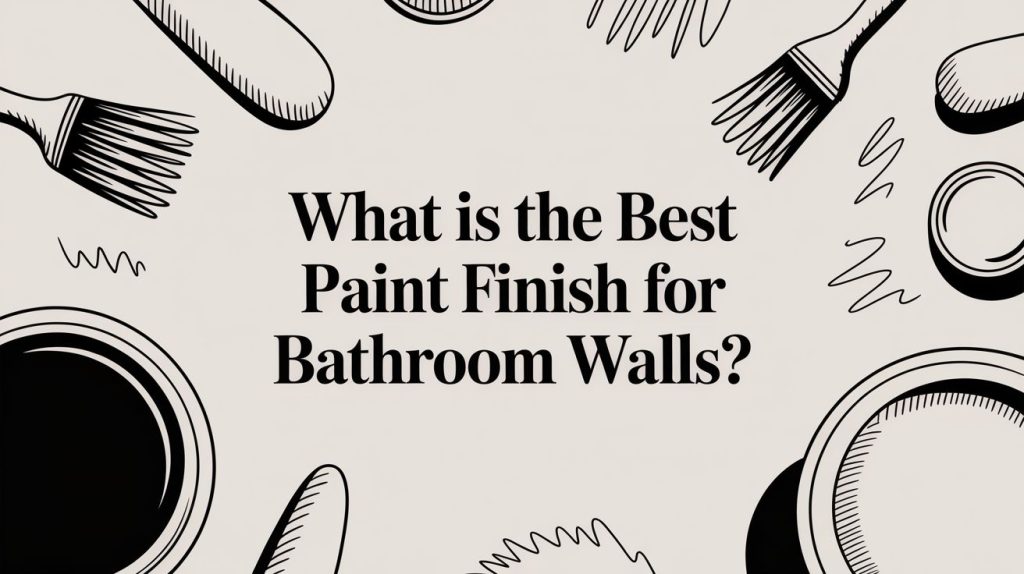 Paint brushes and paint cans illustrating best paint finish for bathroom walls.