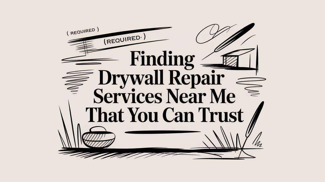 Drywall repair services near me illustration and finding trusted contractors.