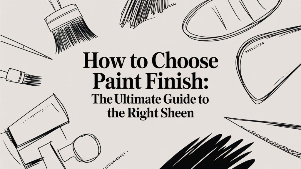 Paint tools and brushes illustrating how to choose paint finish for a room.